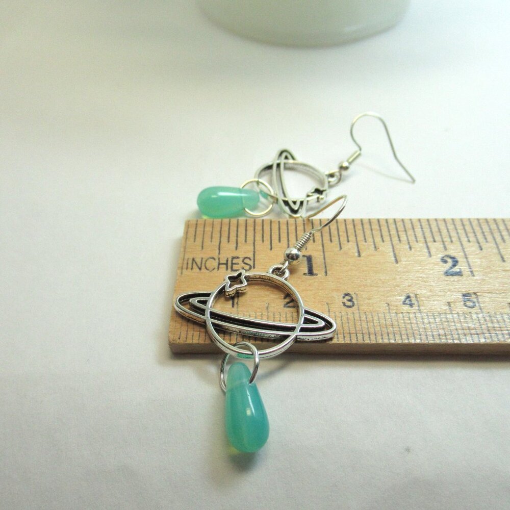 Planet earrings with UG dangles - Picture 4 of 5